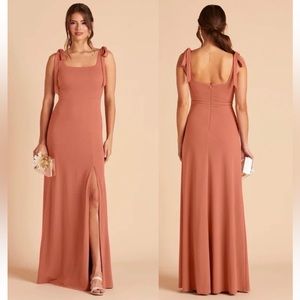 New NWT Birdy Grey “Alex” Convertible Crepe GownMaxi Dress Terracotta Sleeveless
